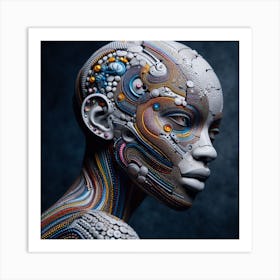 Futuristic Portrait 2 Art Print