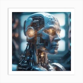 Robot Head 35 Art Print