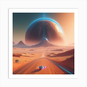 Spaceship In The Desert 5 Art Print