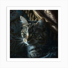 Cat In A Chair Art Print