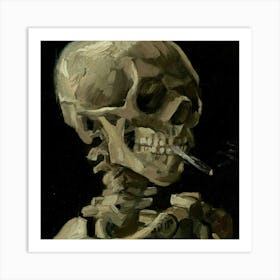 Skeleton Smoking Art Print