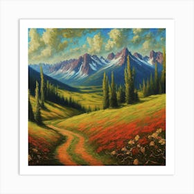 Road To The Mountains Art Print