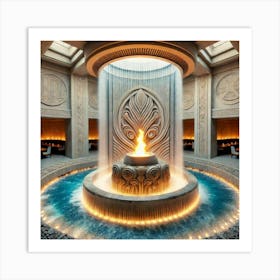 The Sacred Tigris Fountain In A Unique Dining Hall Art Print