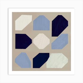 Black , Blue And White Art Print