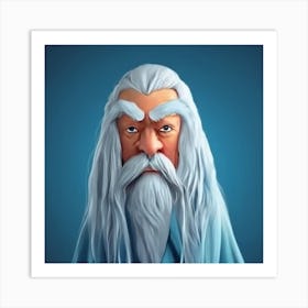 Gandalf Dwarf In Light Blue And Rainbow Robes Art Print