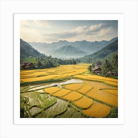 Bountiful rice harvest, symbolizing prosperity Art Print