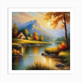 Autumn By The River 4 Art Print