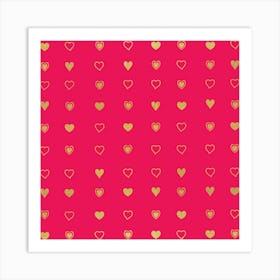 Gold Hearts Art Print