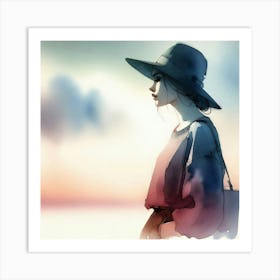 Watercolor Of A Girl 1 Art Print