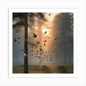 Birds In The Forest Art Print