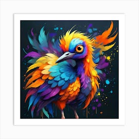 Fantasy Crane, Colorful Bird #6 Art Print