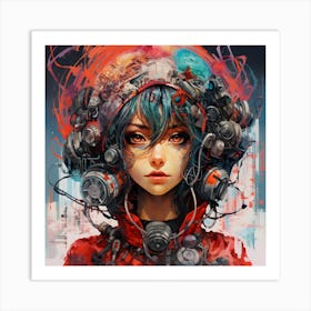 Cyborg Girl Art Print