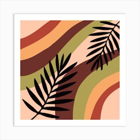 Palm Leaves On A Wave Art Print