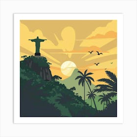 Sunset In Brazil Art Print