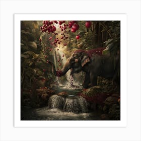 Elephant In The Jungle Art Print