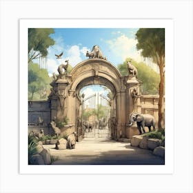 Zoo Gate 1 Art Print