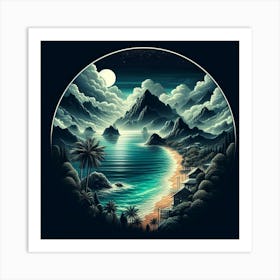 Night At The Beach Art Print