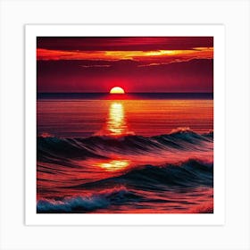 Sunset In The Ocean 18 Art Print