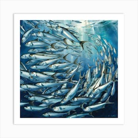 School Of Sardines Art Print