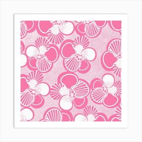 Kaleidoscopic Flowers Pink Art Print