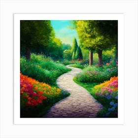 Path In The Garden 1 Art Print