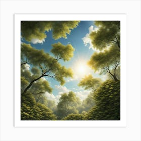 Sunny Day In The Forest Art Print