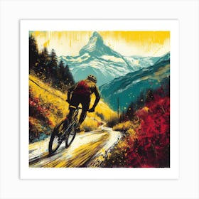Every day life. Bike tour in the French Alps Art Print