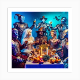 Halloween Dinner Party Art Print