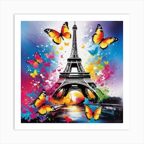 Paris With Butterflies 110 Art Print