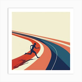 Runner On The Road Art Print