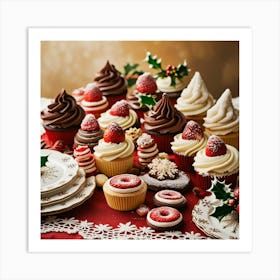 Leonardo Phoenix 10 A Festive Holiday Dessert Spread Featuring 3 Art Print