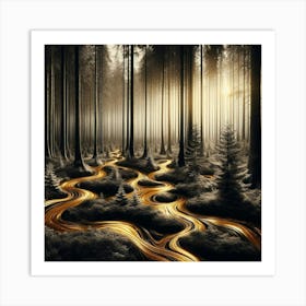 Golden Forest 10 Art Print