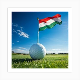 Hungarian Flag Golf Ball Art Print