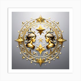 Zodiac symbol, Twins Art Print