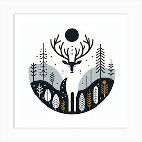 Scandinavian style, Deer 2 Art Print
