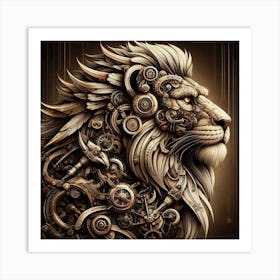 SteampunkLion2 Art Print