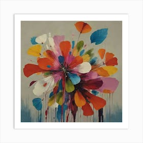 Abstract Flowers Art Print