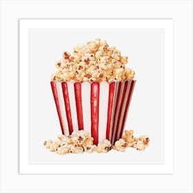 Popcorn On A Black Background Art Print