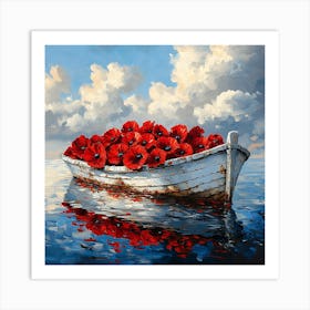 Poppies In A Boat 9 Art Print