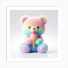 Rainbow Teddy Bear Art Print