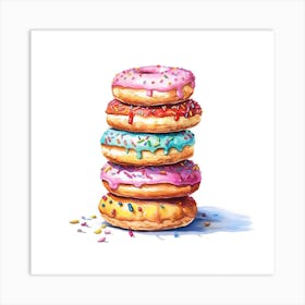 Stack Of Sprinkles Donuts 7 Art Print