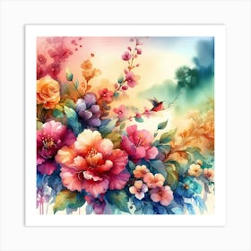 Watercolor Flowers 54 Art Print