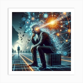 Man In A Futuristic World Art Print