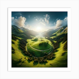 Aerial View Of The Mountains Art Print