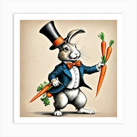 Rabbit With Carrots 13 Art Print