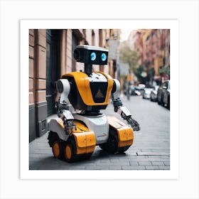 Robot On The Street 71 Art Print