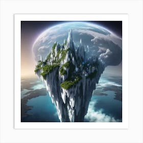 Crystal Island hanging in the sky 1 Art Print