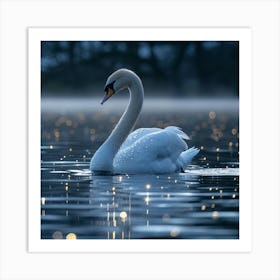 Swan On The Lake Art Print