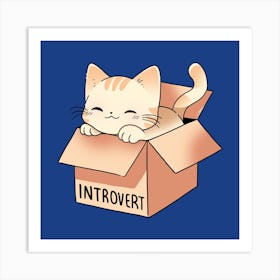 Introvert Cat Art Print