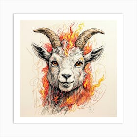 Goat On Fire 67 Art Print